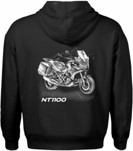 Bluza z kapturem motocyklowa z motocyklem na motor Honda NT 1100 męska czarna XL 3