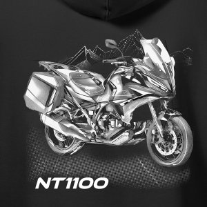 Bluza z kapturem motocyklowa z motocyklem na motor Honda NT 1100 męska czarna XL 4