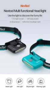 Latarka czołowa NexTool NE20005 170lm akumulator niebieska 7