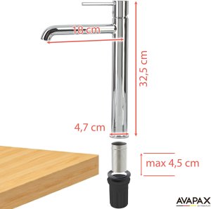 Bateria umywalkowa Avapax Ultimate stojąca chrom (ABUL131111) 8