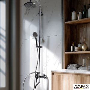 Deszczownica z baterią prysznicowo wannową trzyfunkcyjną 2