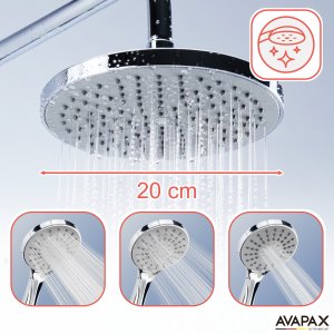 Deszczownica z baterią prysznicowo wannową trzyfunkcyjną 7