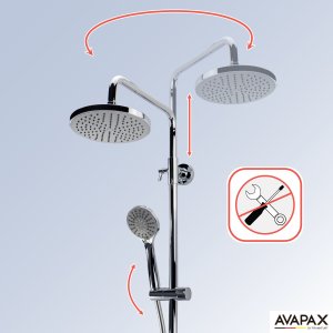 Deszczownica z baterią prysznicowo wannową trzyfunkcyjną 8