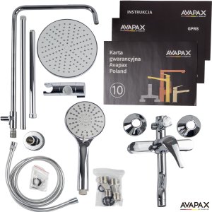 Deszczownica z baterią prysznicowo wannową trzyfunkcyjną 10