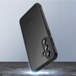 Etui do Samsung S25 FE CASE WZMACNIANE MATOWE CZARNE PANCERNE 2x SZKŁO 3