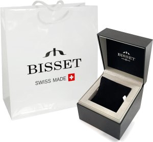 Szwajcarski zegarek męski Bisset szafirowe szkło ZESTAW 5