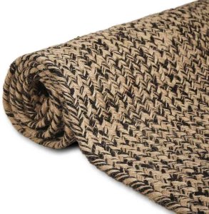 vidaXL Dywan Splot koszykowy Naturalny i czarny 200 x 290 cm Juta 3