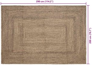 vidaXL Dywan Splot koszykowy Naturalny i czarny 200 x 290 cm Juta 9