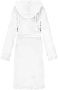 vidaXL Szlafrok z kapturem Biały z flaneli 4