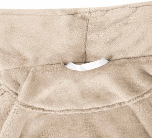 vidaXL Szlafrok bez kaptura Beżowy l Flanela 5