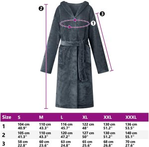 vidaXL Szlafrok z kapturem Granatowy Fleecowy 8