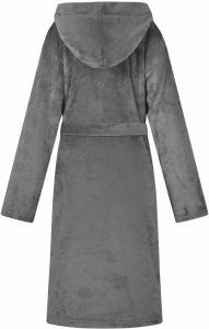 vidaXL Szlafrok z kapturem Ciemnoszary fleece 4