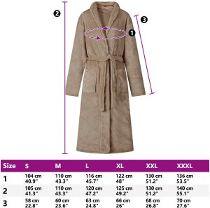 vidaXL Szlafrok bez kaptura Camel s Flanela 8