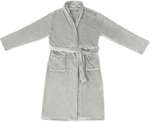 vidaXL Szlafrok bez kaptura szary xl flanela 2