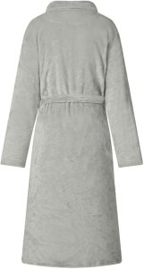 vidaXL Szlafrok bez kaptura szary xl flanela 4