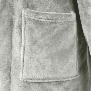 vidaXL Szlafrok bez kaptura szary xl flanela 5