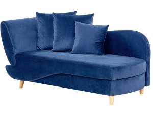 Szezlong welurowy z pojemnikiem lewostronny niebieski MERI II 4