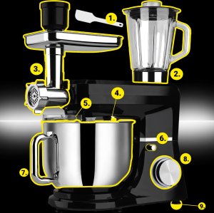 Robot kuchenny planetarny z maszynką do mięsa 5w1 6 l 3200 W 4