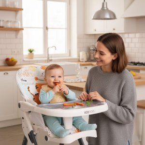 ModernHome Fotelik krzesełko do karmienia dzieci składane + zabawki ECOTOYS EDUKAMP 2