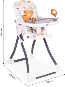 ModernHome Fotelik krzesełko do karmienia dzieci składane + zabawki ECOTOYS EDUKAMP 10