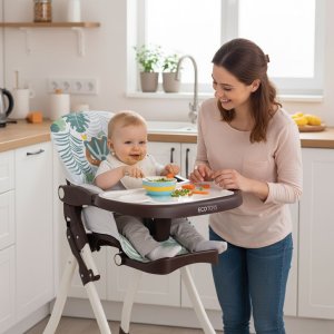 Ecotoys Fotelik krzesełko do karmienia dzieci składane + zabawki ECOTOYS EDUKAMP 2