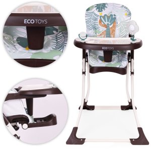 Ecotoys Fotelik krzesełko do karmienia dzieci składane + zabawki ECOTOYS EDUKAMP 7