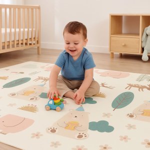 iPLAY Mata piankowa dla dzieci 200x150 cm dwustronna składana + torba IPLAY EDUKAMP 2