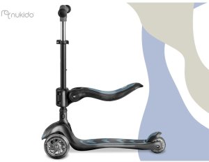 Hulajnoga Hurt-net Hulajnoga trójkołowa dla dzieci balansowa siedzisko Nukido Flippo - czarna 2