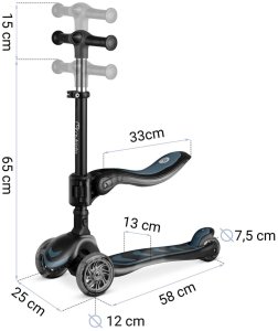 Hulajnoga Hurt-net Hulajnoga trójkołowa dla dzieci balansowa siedzisko Nukido Flippo - czarna 7