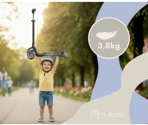 Hulajnoga Hurt-net Hulajnoga trójkołowa dla dzieci balansowa siedzisko Nukido Flippo - czarna 10