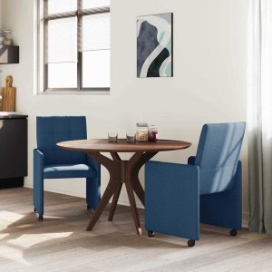 vidaXL Krzesła jadalne 2 pcs Niebieski 58 x 65 x 94 cm tkanina 3