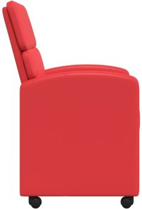 vidaXL Krzesła jadalne z kółkami 2 pcs Czerwony 58 x 65 x 98 cm 5