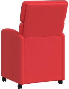 vidaXL Krzesła jadalne z kółkami 2 pcs Czerwony 58 x 65 x 98 cm 6