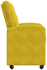 vidaXL Krzesła jadalne z kółkami 2 pcs Żółty 58 x 67 x 97 cm Aksamit 5
