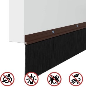 vidaXL Uszczelki z szczotką do drzwi na zatrzask 12 pcs Brązowy 100 cm 9