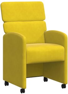 vidaXL Krzesła krzesła do jadalni na kółkach 2 pcs Żółty 58 x 65 x 98 cm Aksamit 2
