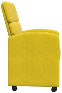 vidaXL Krzesła krzesła do jadalni na kółkach 2 pcs Żółty 58 x 65 x 98 cm Aksamit 5