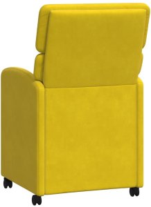 vidaXL Krzesła krzesła do jadalni na kółkach 2 pcs Żółty 58 x 65 x 98 cm Aksamit 6