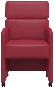 vidaXL Krzesła jadalne krzesła na kółkach 2 pcs czerwone wino 58 x 65 x 98 cm 4