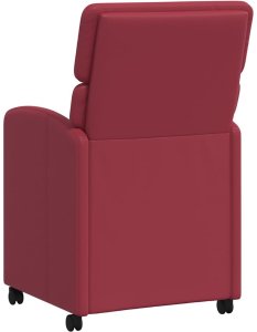 vidaXL Krzesła jadalne krzesła na kółkach 2 pcs czerwone wino 58 x 65 x 98 cm 6