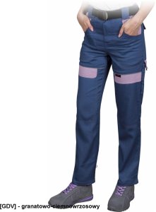 CORTON-L-T - Damskie spodnie ochronne do pasa CORTON, tkane 100% bawełna 260 g/m2 6 kieszeni elementy odlaskowe - jsv 34 2