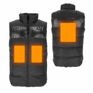 Pikowany męski bezrękawnik ochronny stójka ocieplany wodoodporne panele grzewcze 3 tryby powerbank USB A zamek błyskawiczny NOORVIK 2XL 2