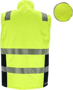 Męski bezrękawnik ochronny ocieplany tkanina rip-stop Oxford 300D powlekana poliuretanem podszewka poliestrowa żółto-granatowy LH-LASER M 2