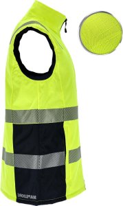 Męski bezrękawnik ochronny ocieplany tkanina rip-stop Oxford 300D powlekana poliuretanem podszewka poliestrowa żółto-granatowy LH-LASER M 4