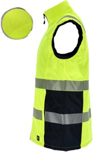 Męski bezrękawnik ochronny ocieplany tkanina rip-stop Oxford 300D powlekana poliuretanem podszewka poliestrowa żółto-granatowy LH-LASER M 5