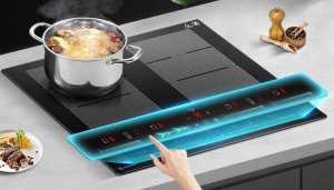 AMZCHEF Płyta indukcyjna 60 cm 4-strefowa 9 poziomów mocy Booster 7400 W 4