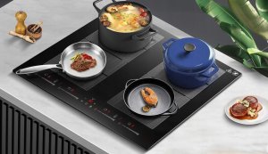 AMZCHEF Płyta indukcyjna 60 cm 4-strefowa 9 poziomów mocy Booster 7400 W 6