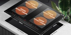 AMZCHEF Płyta indukcyjna 60 cm 4-strefowa 9 poziomów mocy Booster 7400 W 7