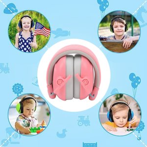 Nauszniki ochronne dla dzieci słuchawki wygłuszające wyciszające różowe 6