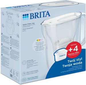 Dzbanek filtrujący Brita Style Essential biały + 4 Filtry MX Pro Pure Performance 9